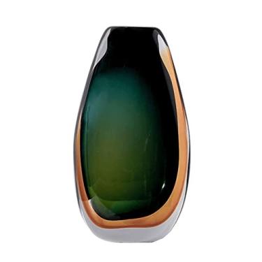 Imagem de CYYHGD Vasos de flores vaso de vidro de 11 polegadas vaso decorativo grande transparente vaso de arte geométrica moderna vasos de arranjo floral de mesa ornamento de de