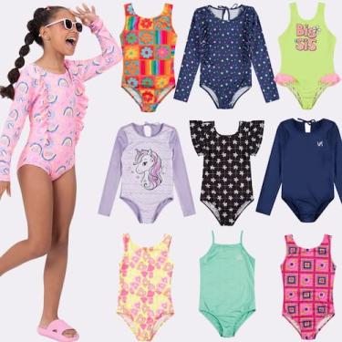 Imagem de Kit Sortido 3 Peças de Roupas Infantis Menina Moda Praia- 3 Maiôs - Vi