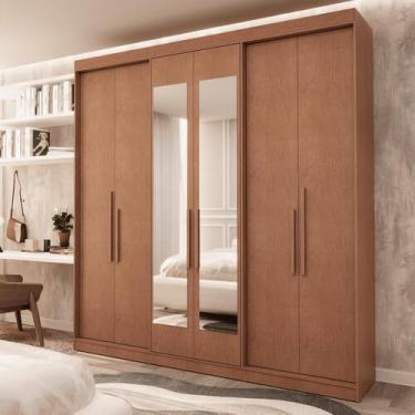 Imagem de Guarda Roupa Casal 6 Portas Lugano MDF com Espelho - Edez