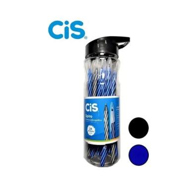 Imagem de Kit com 24 Canetas Cor Azul e Preta Esferográfica Spiro 0,7mm - SERTIC