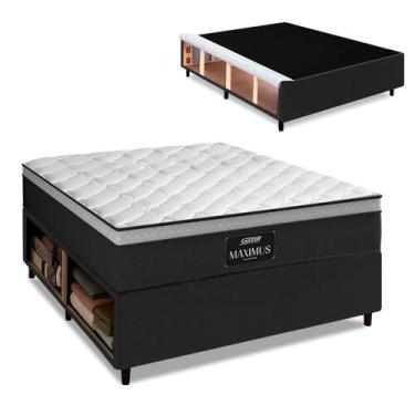 Imagem de Cama Box Baú Lateral Queen Gazin Colchão com Molas Ensacadas 158x198x6