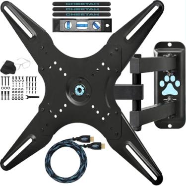 Imagem de Cheetah Suporte de parede para TV com ajuste de toque para TVs de 61 a 75 polegadas. Basta pegar, ajustar, liberar movimento total, até VESA 400 e 29,9 kg, perfil baixo de 8 a 50,8 cm, design