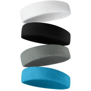 Imagem de Bandanas esportivas masculinas e femininas, pacote com 4 toalhas, tecido de transferência de umidade, bandanas esportivas para tênis, basquete, corrida, academia e exercícios físicos