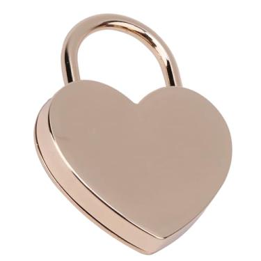 Imagem de Cryfokt Caixa de Joias Vintage Resistente Com Cadeado de Coração Com Chave para Bagagem Pequena e Suprimentos de Artesanato Diário Ouro Antigo Metal Rosa Ouro 45X59mm (Ouro Rosa)