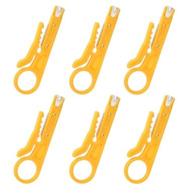 Imagem de 6 peças mini decapador de fios, ferramenta de descascador de fios de 8,9 cm, micro alicate de descascador de fios pequeno para cabo de rede telefônica RJ45/ 5/ -6 dados UTP