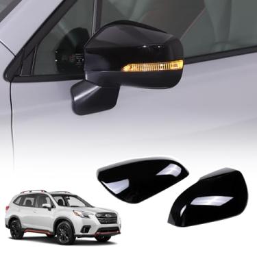Imagem de Capa de espelho externo ABS compatível com Subaru Forester 2019-2023/Subaru XV 2019-2024/Outback 2018-2024/Legacy 2021-2024, tampa superior do espelho retrovisor da porta do carro (preto piano)