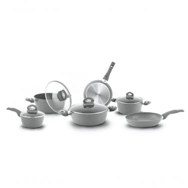 Imagem de 6 Panelas Antiaderentes Alumínio 10 Peças Petravera Bialetti