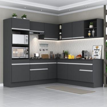 Imagem de Armário De Cozinha Completa De Canto Preto/branco