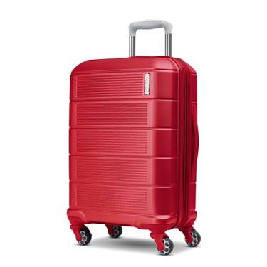 Imagem de American Tourister Mala rígida expansível Stratum 2.0 com rodas giratórias, coral macio, bagagem de mão, Vermelho, 20-Inch Carry-On, Stratum 2.0 Mala rígida expansível com rodas giratórias