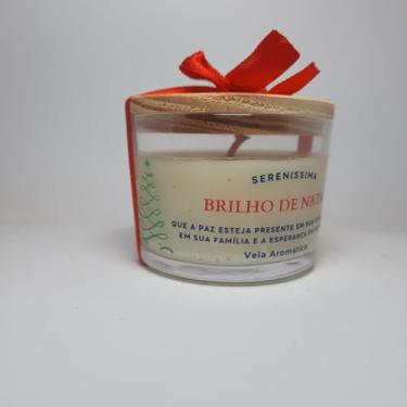 Imagem de Vela Aromática Brilho de Natal, Cera de Coco Natural, 120 gramas, Pavio de Algodão, 30h de Duração (Sândalo)