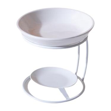 Imagem de Bothyi Queimador de óleo Essencial de Cerâmica com Estrutura Metálica, Difusor de óleo, Aquecedor de Cera para Quarto, Escritório Ou área de Ioga, Branco
