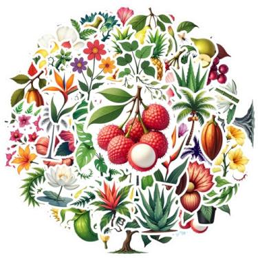 Imagem de 70 pçs natureza, floral, jardim, botânica, tropical, adesivos, brinquedo, papelaria, adesivos, pacote de adesivos de jardim, para laptop, motocicleta, bagagem, celular, copo