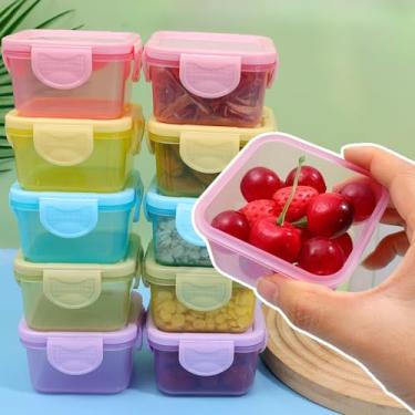 Imagem de 1 mini recipiente de armazenamento de alimentos, pudim, sobremesa, caixa de condimentos à prova de vazamento, caixa de armazenamento para congelador de alimentos (azul)