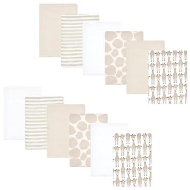 Imagem de Hudson Baby Pacote com 12 panos de flanela de algodão, girafa, tamanho único