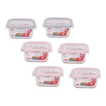 Imagem de Conjunto De Potes De Vidro Hermético 6 Pçs 550ml Marmita - Wellmix