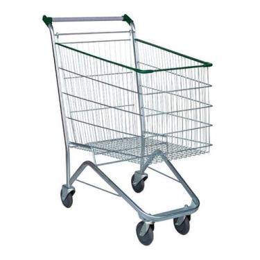 Imagem de Carrinho de Supermercado Compras Tubular Zincado Cesto 180L - Utildeco