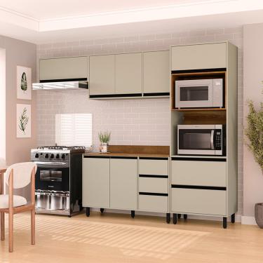 Imagem de Cozinha Modulada 4 Peças com Tampo Koya Politorno - Verde