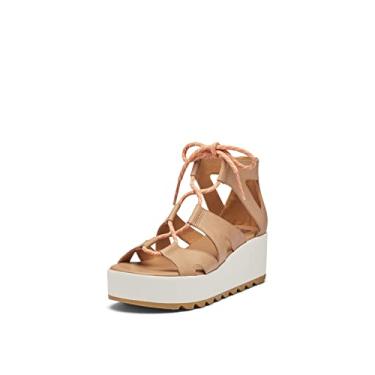Imagem de Sorel Sandália feminina Cameron Flatform de renda, Honest Beige, chiclete 17, 35