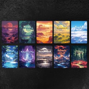 Imagem de Proxy Cards for Magic The Gathering, Alternative Custom Art DIY Cards, Poster Style Dual Lands, Normal