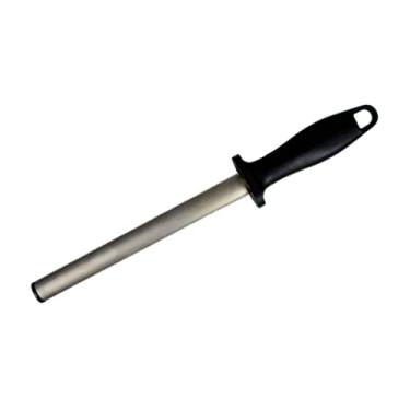 Imagem de Diamond Carbon Steel Sharpening Rod Honing Tool with Ergonomic Rubber Handle for Kitchen and Outdoor Use Efficient Sharpener Stick for Precision Knife Maintenance