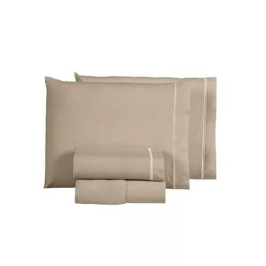 Imagem de Jogo de Lençol Queen Premium, 4 Peças, 100% Algodão, 400 Fios (bege)