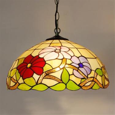 Imagem de Luminária pendente contemporânea de luxo em vidro colorido com LED, estilo retrô americano, ideal para sala de estar, restaurante, quarto, hotel, casa de campo, corredor, café, bar ou escada