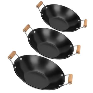 Imagem de Stainless Steel Takeaway Pot Set 3pcs Small Hot Pot with Wooden Handle Sturdy for Individual Use for Home and Party Cooking