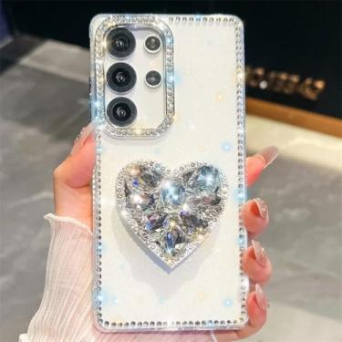 Imagem de Capa para Galaxy A35 5G transparente com glitter e suporte em formato de estrela (para Galaxy A35 5G/branca)