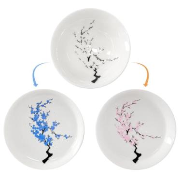 Imagem de Copo de saquê de flor de ameixa de cerâmica, design termocrômico para saquê e chá, xícara de chá japonesa