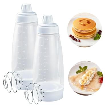 Imagem de Dispensador de massa de panqueca com bolas de liquidificador, 2 unidades, misturador e dispensador com batedor de bola, dispensador de massa de panqueca de cozinha, ferramenta de cozimento para