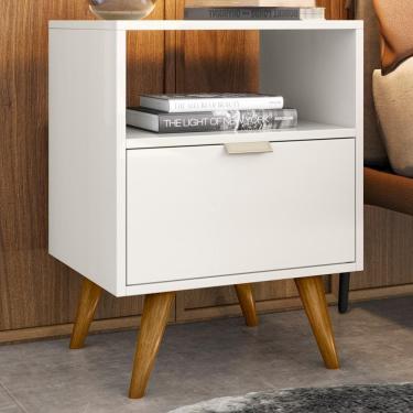 Imagem de Mesa De Cabeceira Com 1 Gaveta 14050 Off White Cristal Dmad