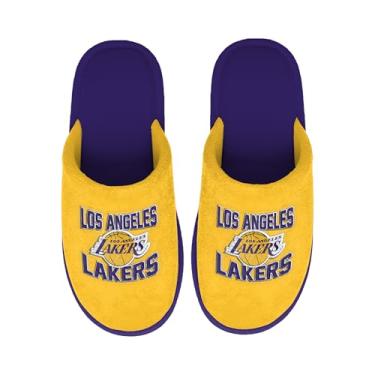 Imagem de FOCO NBA – Pantufa masculina oficial com logotipo principal e logotipo do time empilhado, Los Angeles Lakers, 11-12