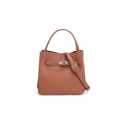 Imagem de Carteira feminina, bolsa balde leve e luxuosa, bolsa estampada de lichia, senso de ponta, bolsa transversal versátil de um ombro, Marrom caramelo, Small, Bolsa quadrada pequena transversal