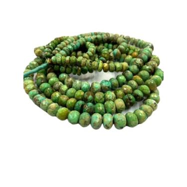 Imagem de Lady Works Fio de pedra natural turquesa Arizona de 33 cm, contas facetadas rondelle de 4 a 8 mm para fazer joias DIY | Beads_01659