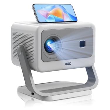 Imagem de AOC Mini projetor suporte para portátil 4K, foco ajustável/elétrico/projetor com Wi-Fi e Bluetooth, design com remoção de poeira e dissipação de calor, compatível com Android/iOS/PC para home