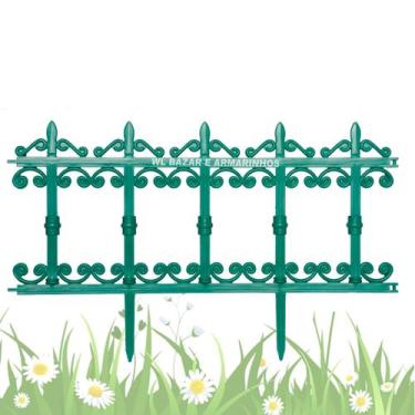 Imagem de kit 2 Cerquinhas De Plástico Verde Modelo Ferro Fundido - WL ORNAMENTO