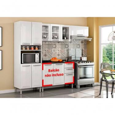 Imagem de Cozinha Completa Branca Em Aço 3 Peças Tarsila Com 3 Vidros Com Entrada Para Forno