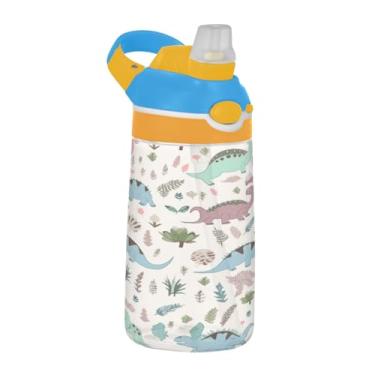 Imagem de Blueangle Garrafa de água com estampa de pata fofa de 473 ml, garrafa de viagem e esportes Tritan reutilizável com canudo e design de tampa de bico pop-up (263)