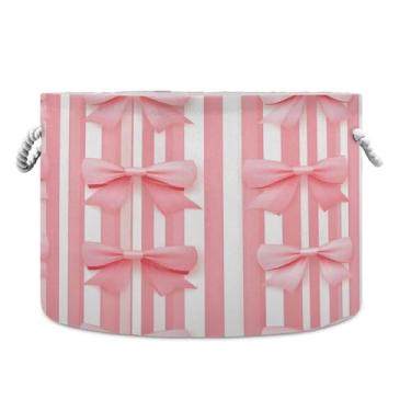 Imagem de SEHANY Cesta de armazenamento redonda grande com alça de corda, cesto de roupa suja de lona para armazenamento de cobertores, cesta de armazenamento infantil para quarto de banho, decoração de