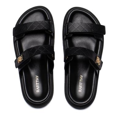 Imagem de Chinelo Feminino Rafitthy Flatform Napa Burnished Preto-Feminino