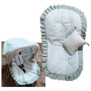 Imagem de Kit Capa de Bebê Conforto + Capa de Carrinho + Jogo Protetor de Cinto 