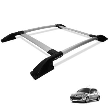 Imagem de Rack Teto Bagageiro Peugeot 206 1998 a 2010 Tubolar Prata