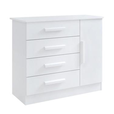 Imagem de Cômoda Firenze 4 Gavetas Com Sapateira 1 Porta D`doro Branco