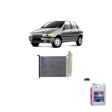 Imagem de Kit Radiador Palio 1.0 96> Aditivo Radnaq T5 Vermelho Água Desmineralizada 5 Litros