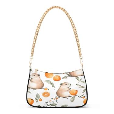 Imagem de CEBUGI Bolsas transversais femininas bolsa de ombro lindas bolsas capivaras elegante bolsa clutch com alça de corrente