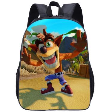 Imagem de Mochila escolar Crash Bandicoot Anime Oxford Cloth 30x13x40cm