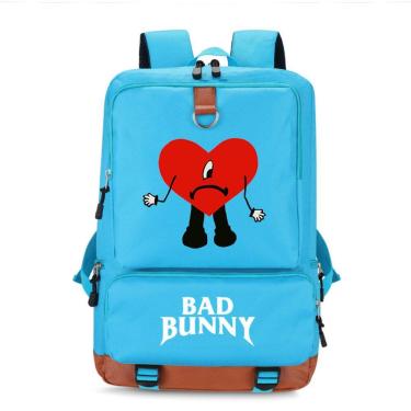 Imagem de Mochila Bads Bunny Cartoon Kids School Oxford 29x13x43cm