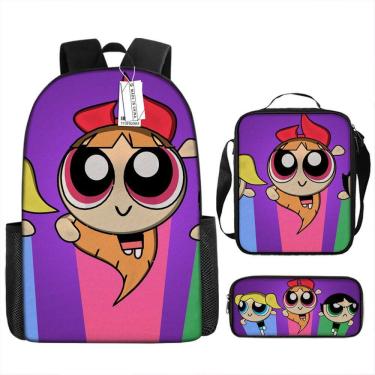 Imagem de Conjunto de mochilas Powerpuff Girls Blossoms Cartoon Kids School