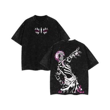 Imagem de Camiseta Unissex Oversized Vintage De Algodão Pesado Y2K Anime Arc Lav