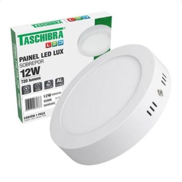 Imagem de Kit 2 Painel De Led Redondo Sobrepor 12w Bivolt Taschibra 6500k Frio